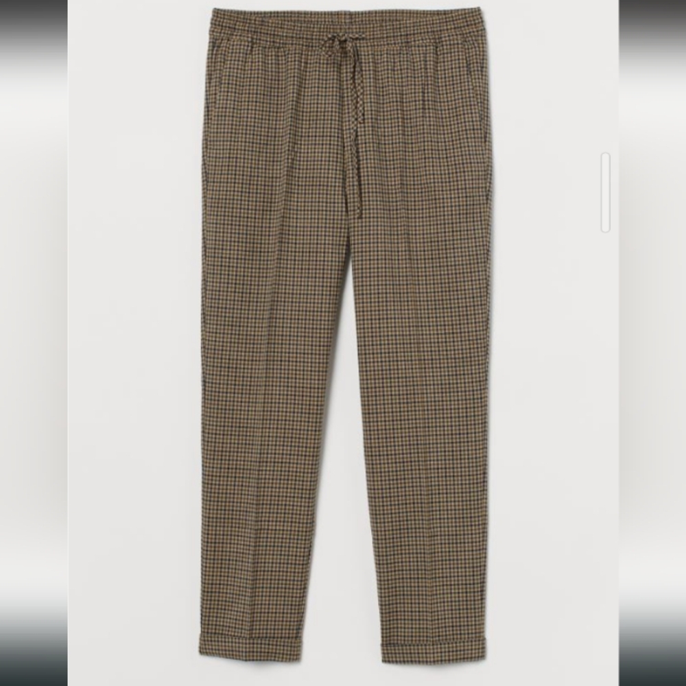 H&M Women's M Plaid Slim Fit Cuffed Trouser Pants - Picture 3 of 13
